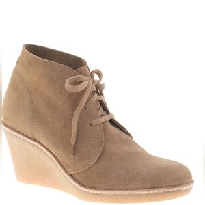 NWOT J. Crew MacAlister Wedge Ankle Boots in Taupe Suede - Size 7